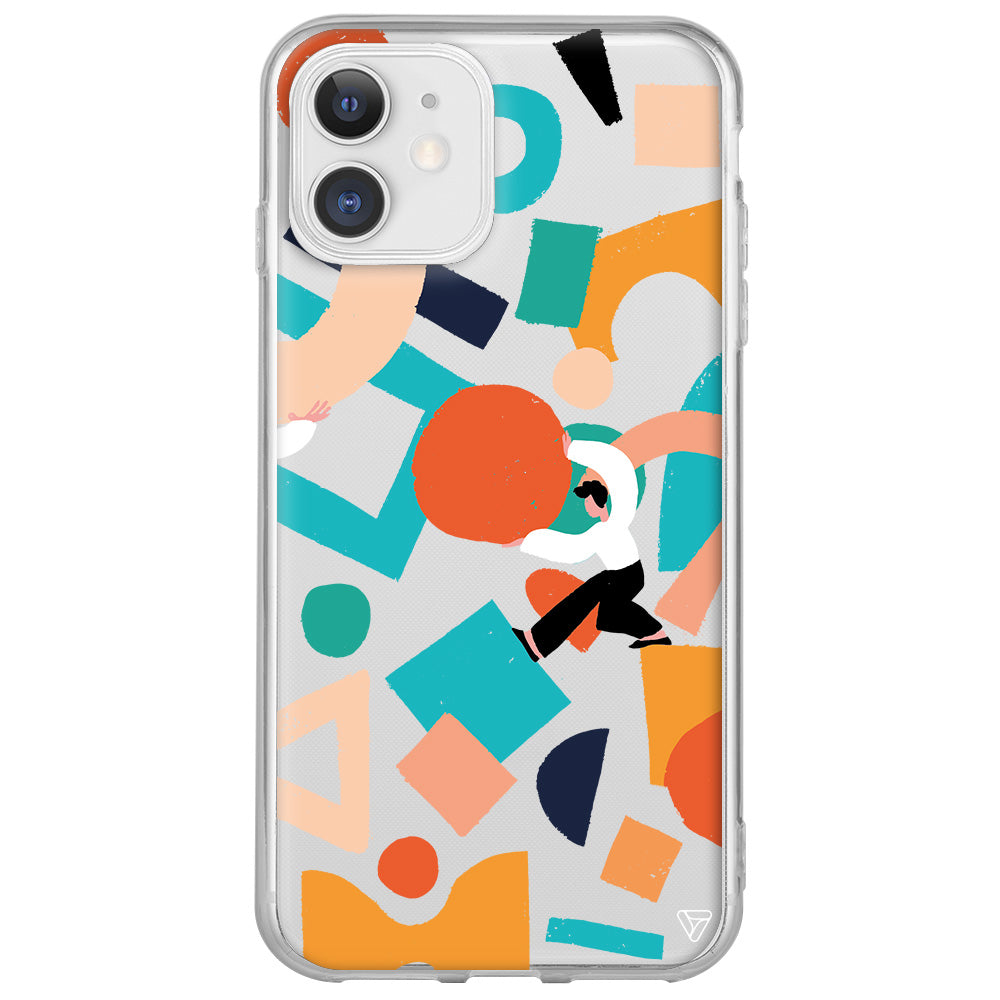 Şekiller Arasında Lansman Model İçi Kadife Silikon Telefon Kılıfı