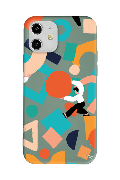 Şekiller Arasında Lansman Model İçi Kadife Silikon Telefon Kılıfı