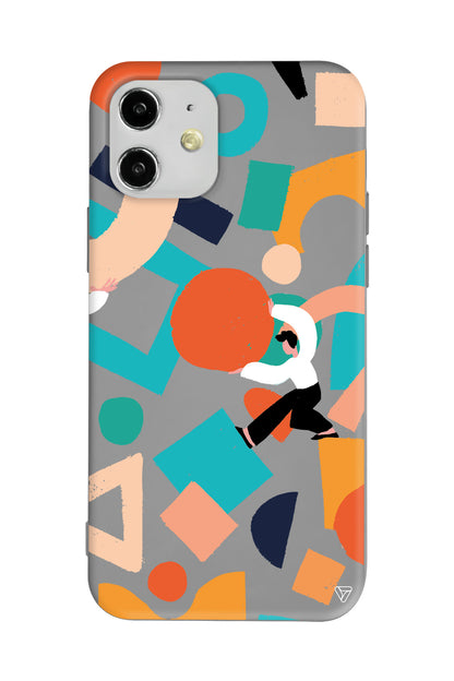 Şekiller Arasında Lansman Model İçi Kadife Silikon Telefon Kılıfı