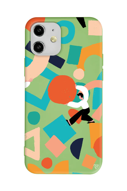 Şekiller Arasında Lansman Model İçi Kadife Silikon Telefon Kılıfı