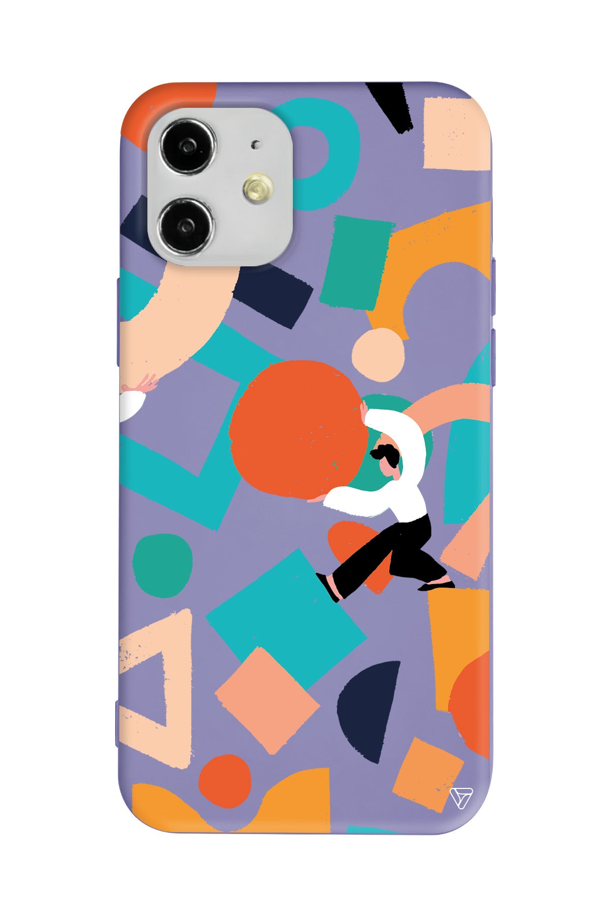 Şekiller Arasında Lansman Model İçi Kadife Silikon Telefon Kılıfı