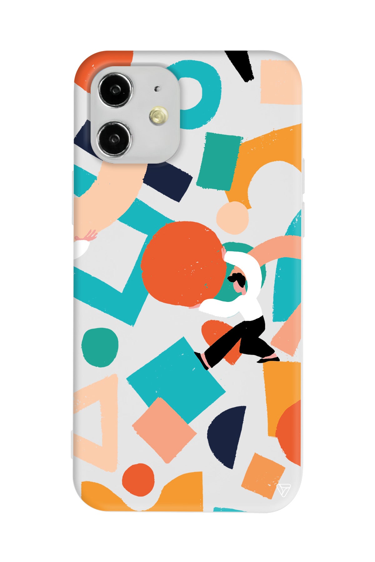 Şekiller Arasında Lansman Model İçi Kadife Silikon Telefon Kılıfı