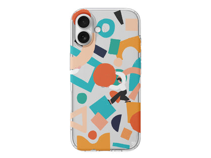 Şekiller Arasında Lansman Model İçi Kadife Silikon Telefon Kılıfı