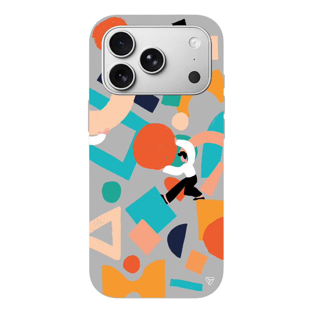 Şekiller Arasında Lansman Model İçi Kadife Silikon Telefon Kılıfı