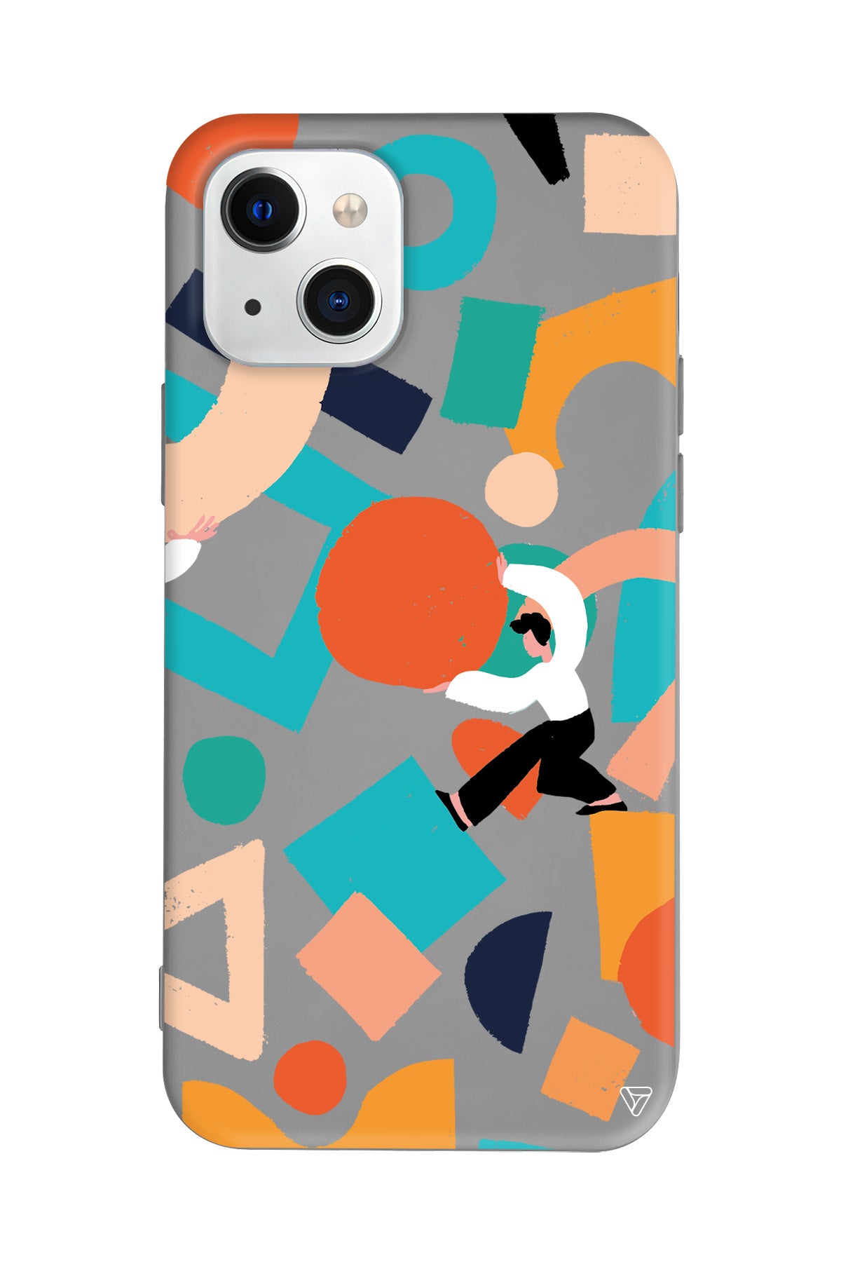 Şekiller Arasında Lansman Model İçi Kadife Silikon Telefon Kılıfı