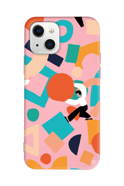 Şekiller Arasında Lansman Model İçi Kadife Silikon Telefon Kılıfı