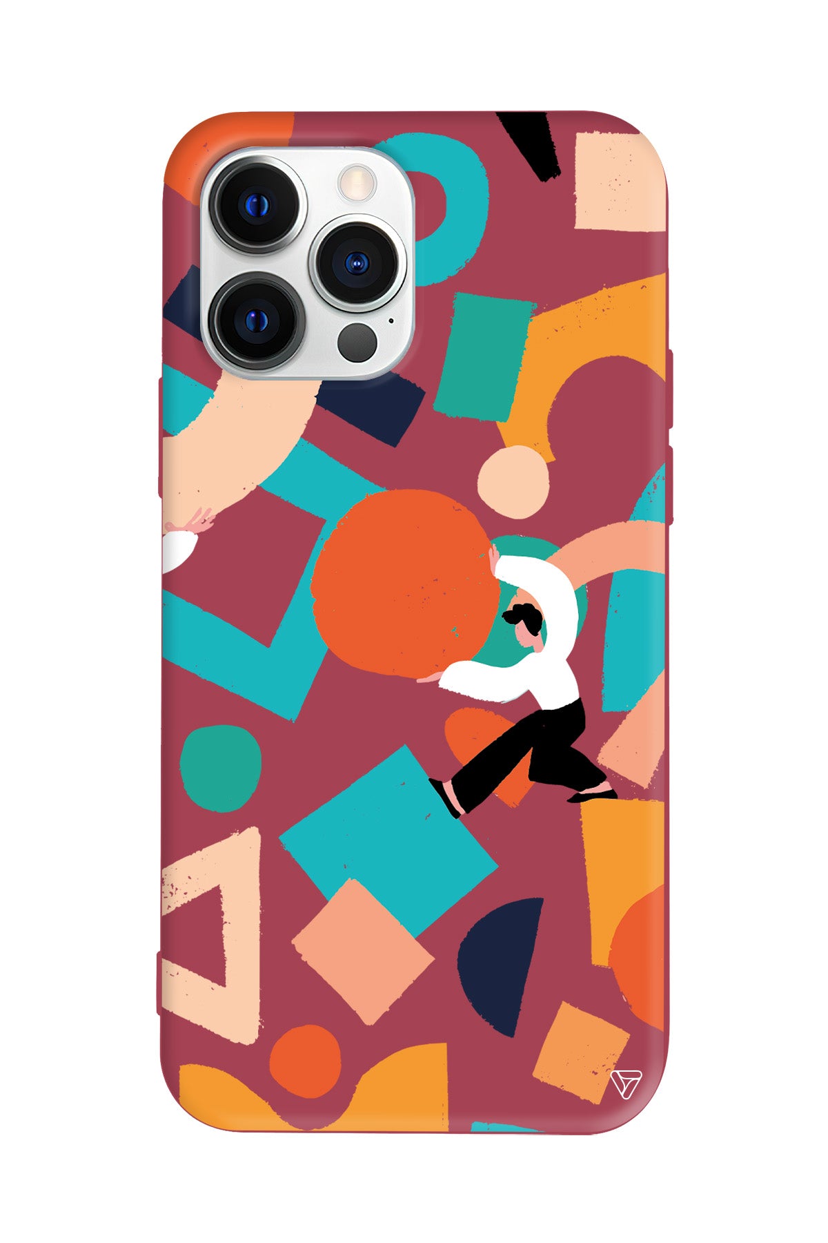 Şekiller Arasında Lansman Model İçi Kadife Silikon Telefon Kılıfı