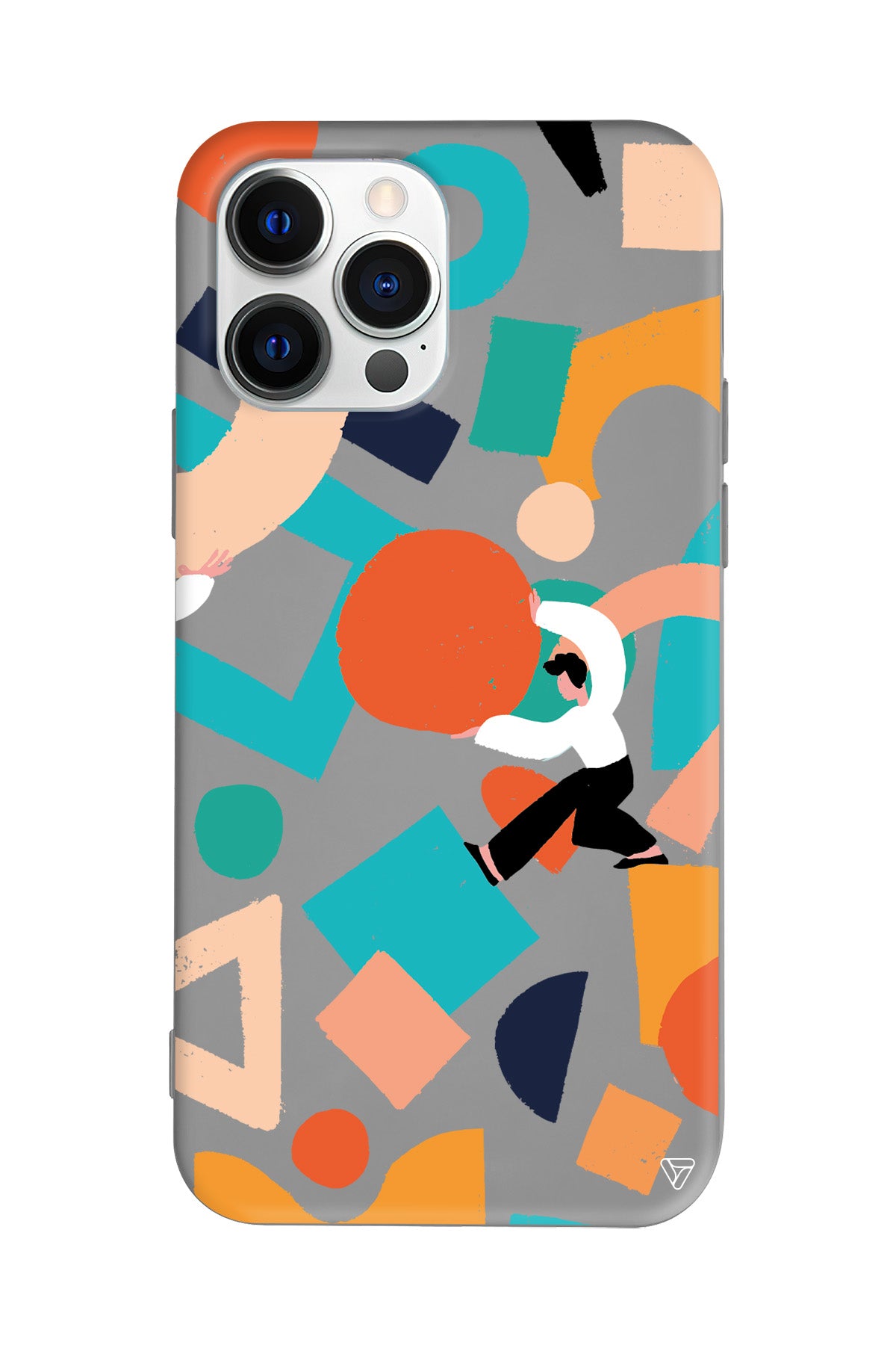 Şekiller Arasında Lansman Model İçi Kadife Silikon Telefon Kılıfı