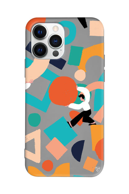 Şekiller Arasında Lansman Model İçi Kadife Silikon Telefon Kılıfı