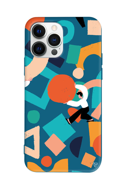 Şekiller Arasında Lansman Model İçi Kadife Silikon Telefon Kılıfı