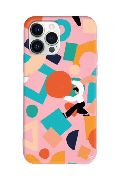 Şekiller Arasında Lansman Model İçi Kadife Silikon Telefon Kılıfı