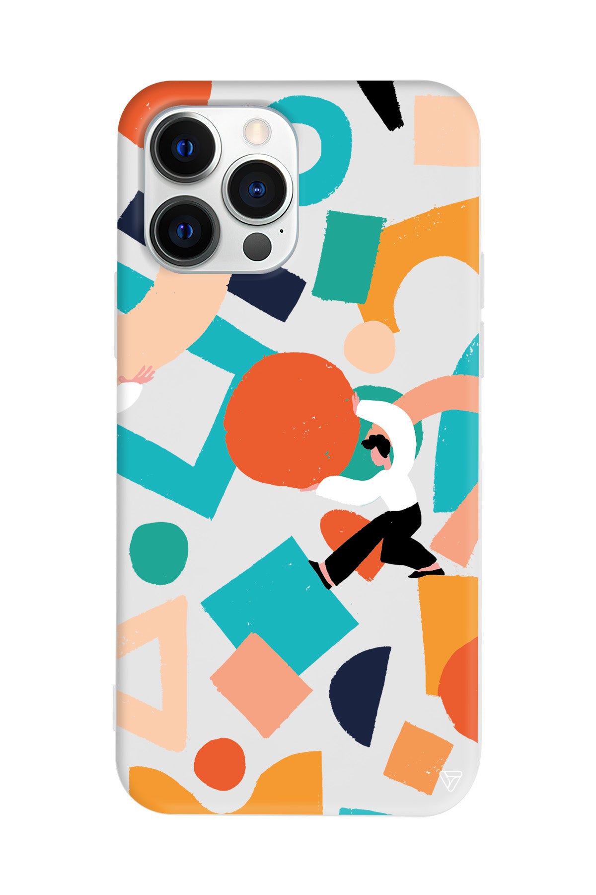 Şekiller Arasında Lansman Model İçi Kadife Silikon Telefon Kılıfı