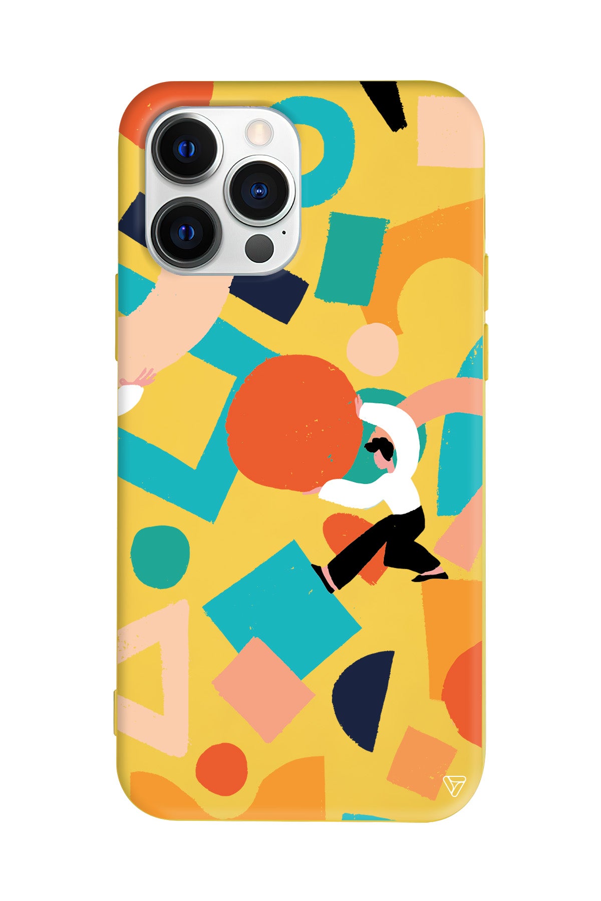 Şekiller Arasında Lansman Model İçi Kadife Silikon Telefon Kılıfı