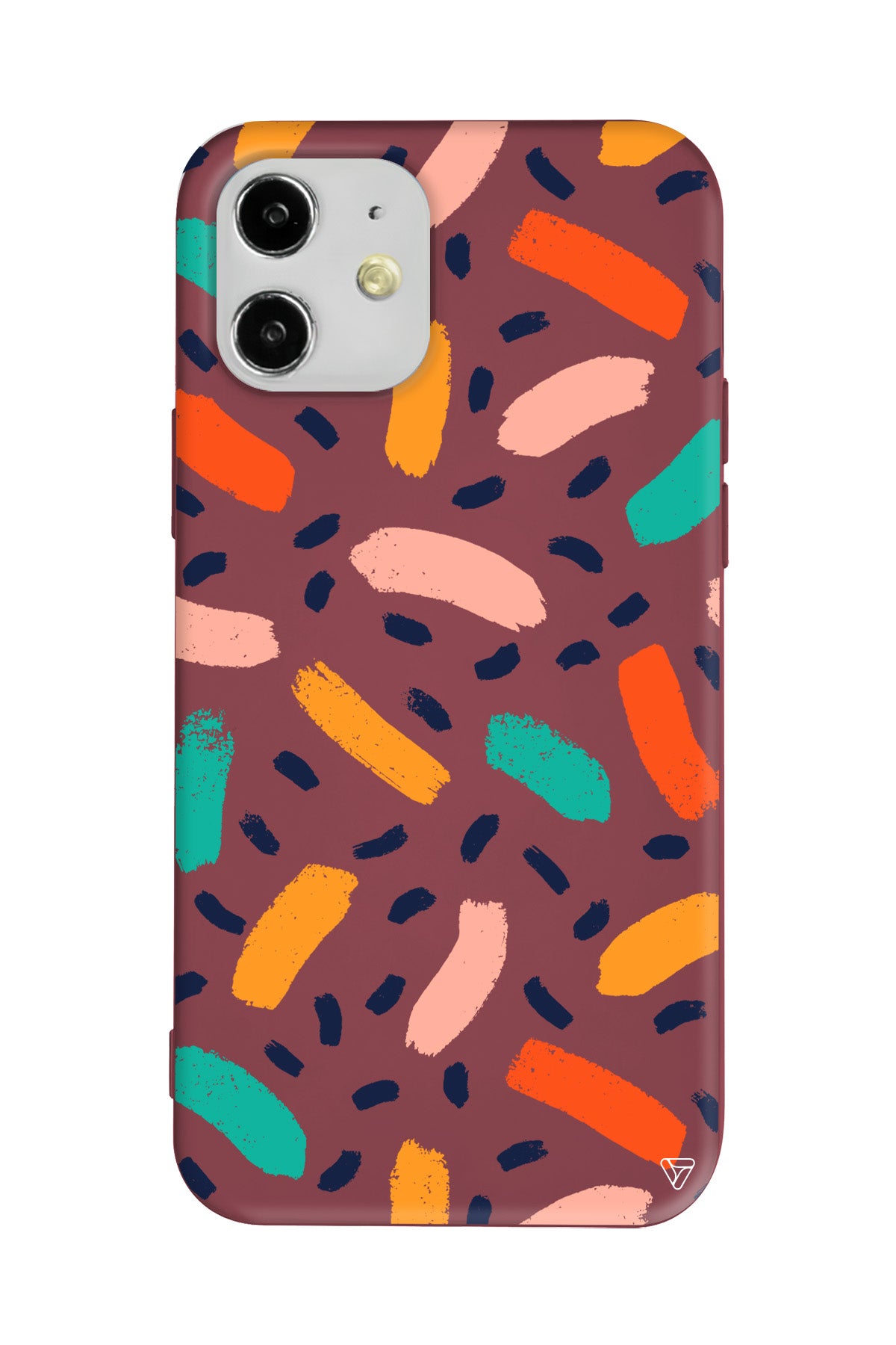 Renkli Şekiller Lansman Model İçi Kadife Silikon Telefon Kılıfı