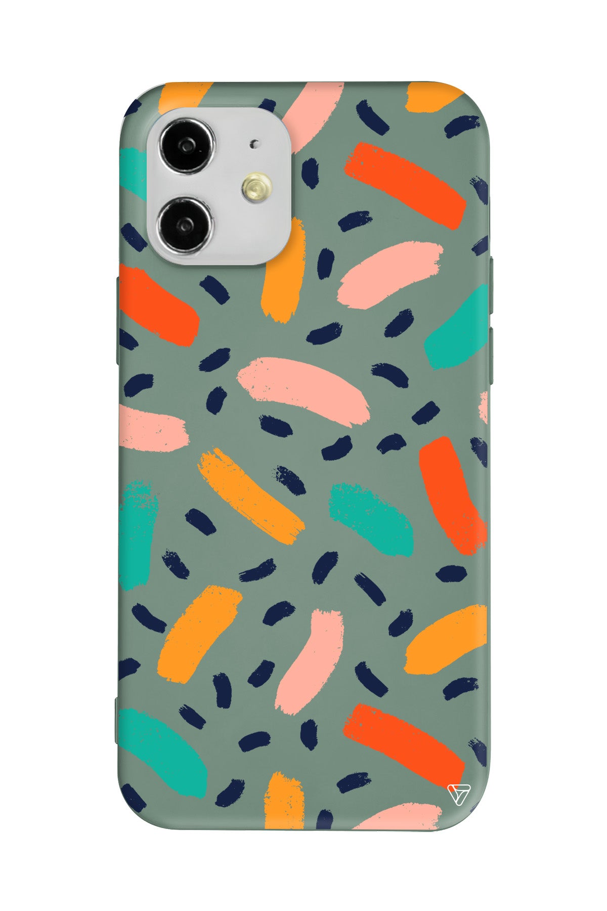 Renkli Şekiller Lansman Model İçi Kadife Silikon Telefon Kılıfı