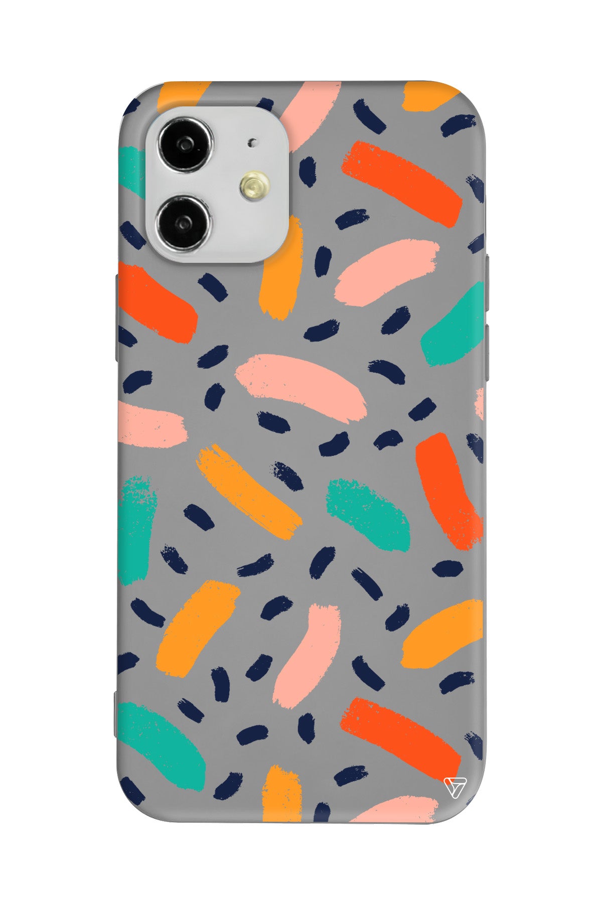 Renkli Şekiller Lansman Model İçi Kadife Silikon Telefon Kılıfı