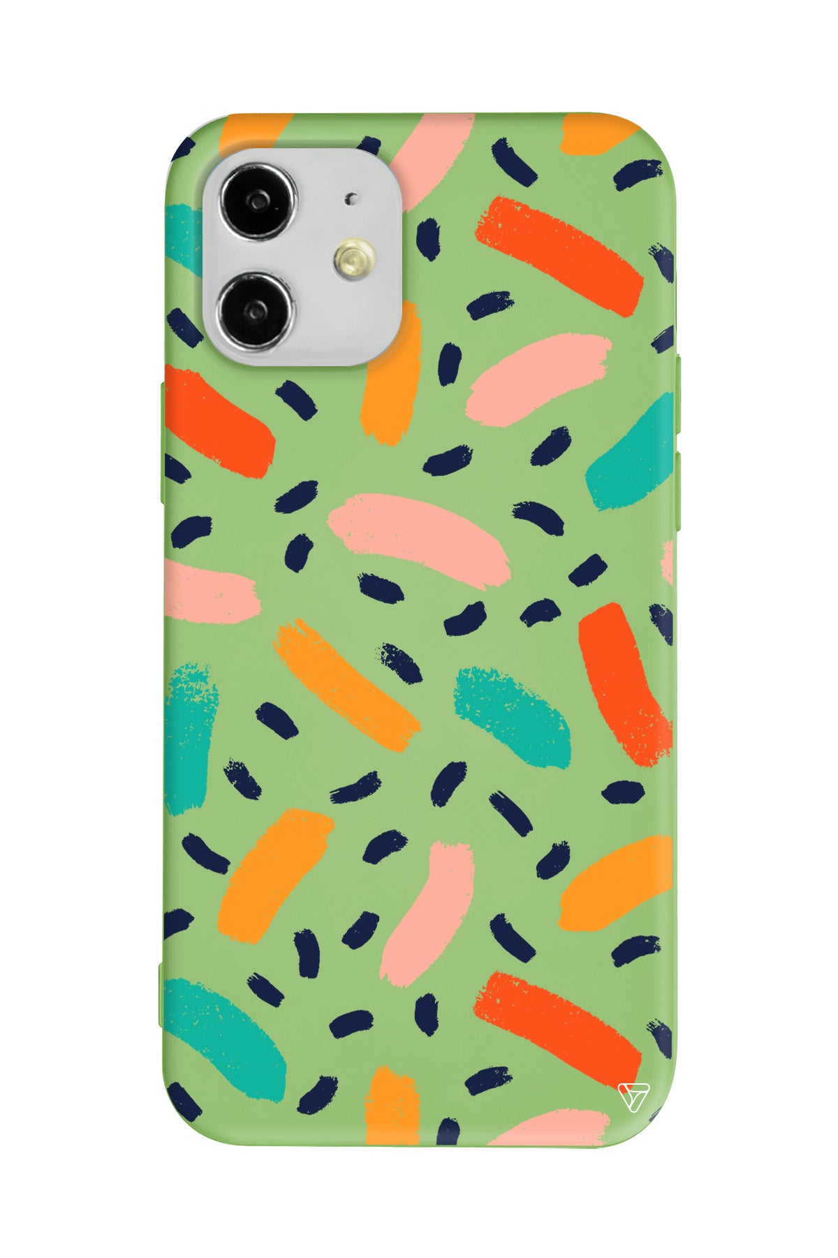 Renkli Şekiller Lansman Model İçi Kadife Silikon Telefon Kılıfı