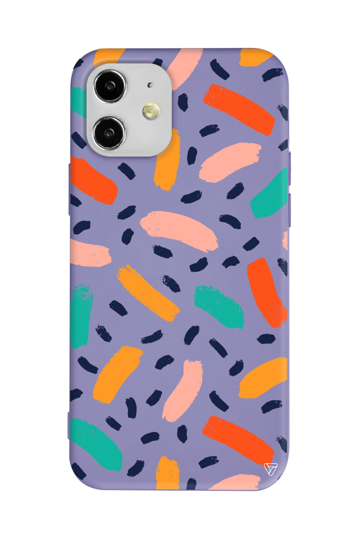 Renkli Şekiller Lansman Model İçi Kadife Silikon Telefon Kılıfı