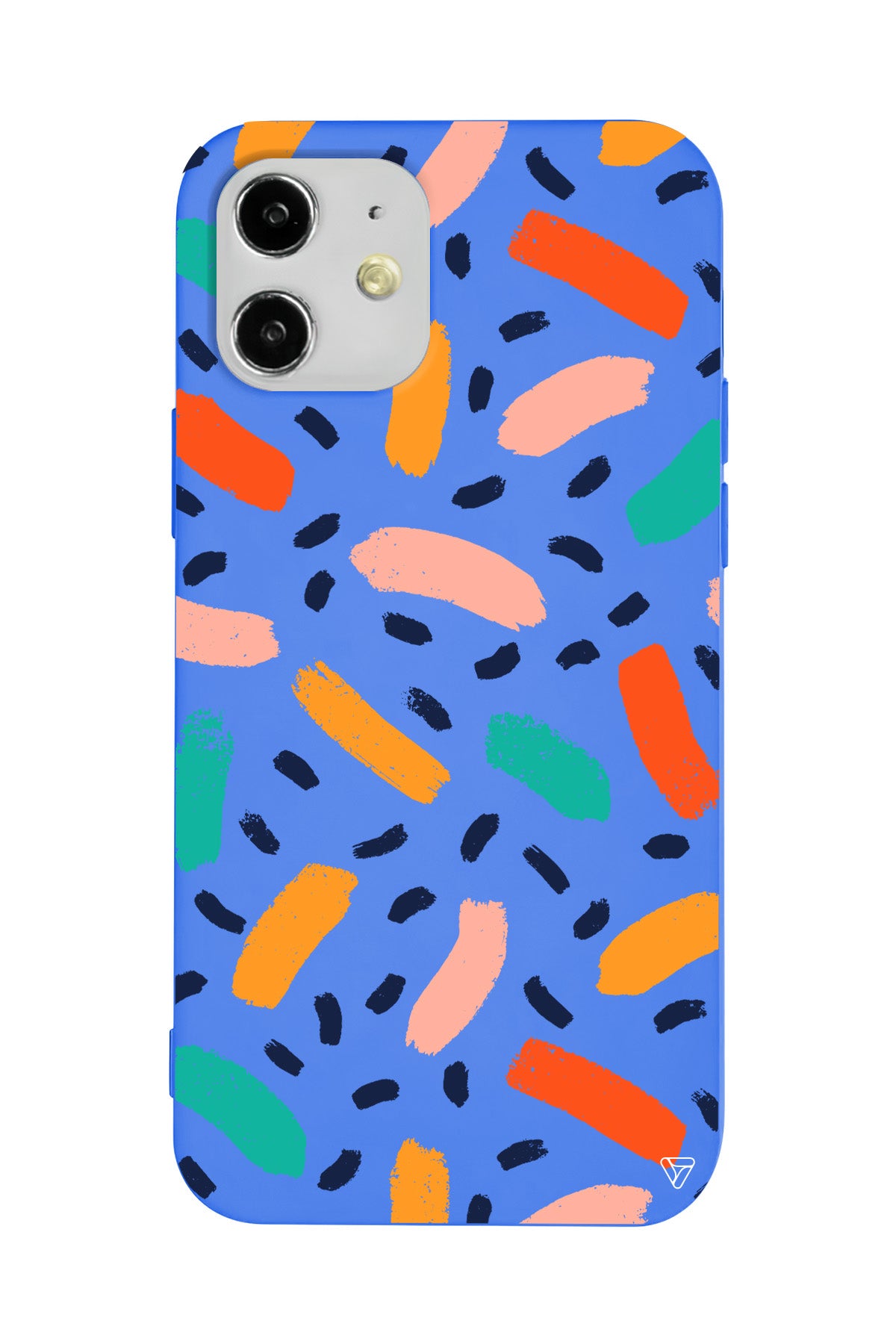 Renkli Şekiller Lansman Model İçi Kadife Silikon Telefon Kılıfı