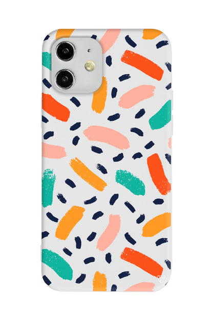 Renkli Şekiller Lansman Model İçi Kadife Silikon Telefon Kılıfı