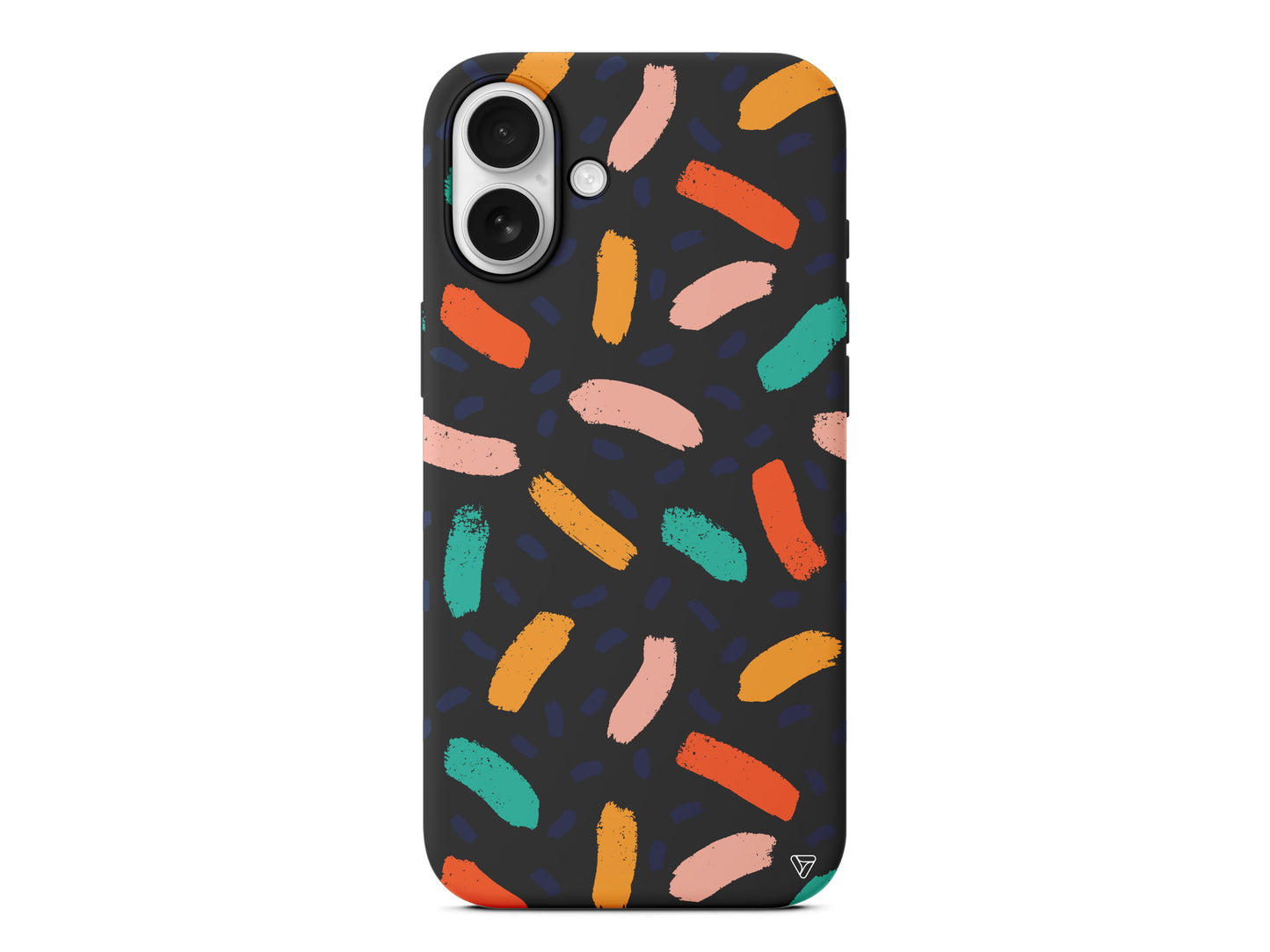 Renkli Şekiller Lansman Model İçi Kadife Silikon Telefon Kılıfı