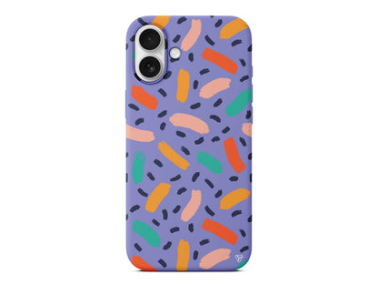 Renkli Şekiller Lansman Model İçi Kadife Silikon Telefon Kılıfı – Plus Serisine Özel