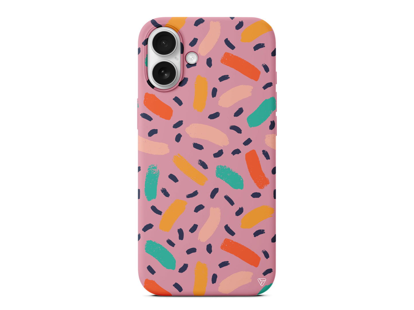 Renkli Şekiller Lansman Model İçi Kadife Silikon Telefon Kılıfı