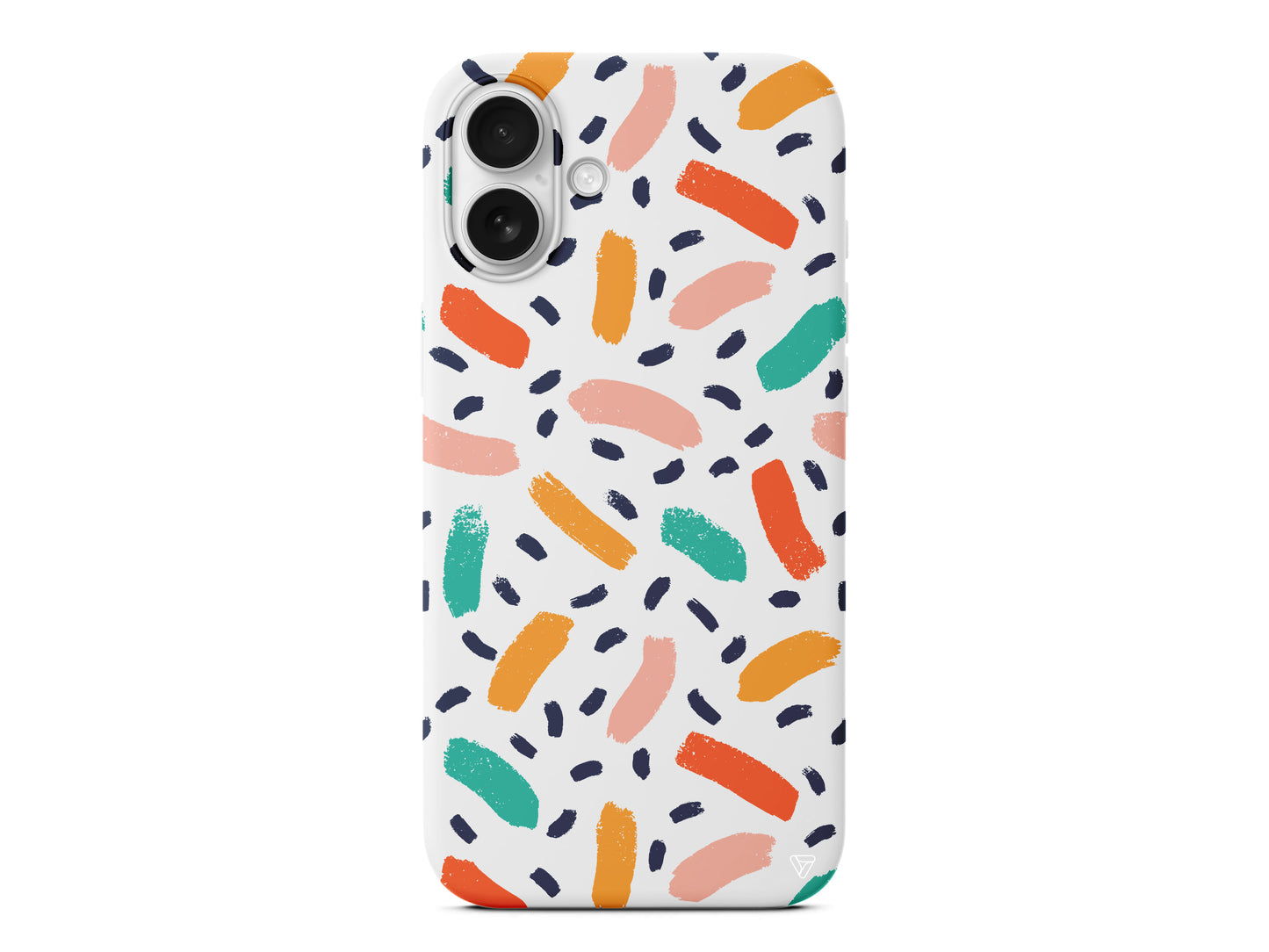 Renkli Şekiller Lansman Model İçi Kadife Silikon Telefon Kılıfı