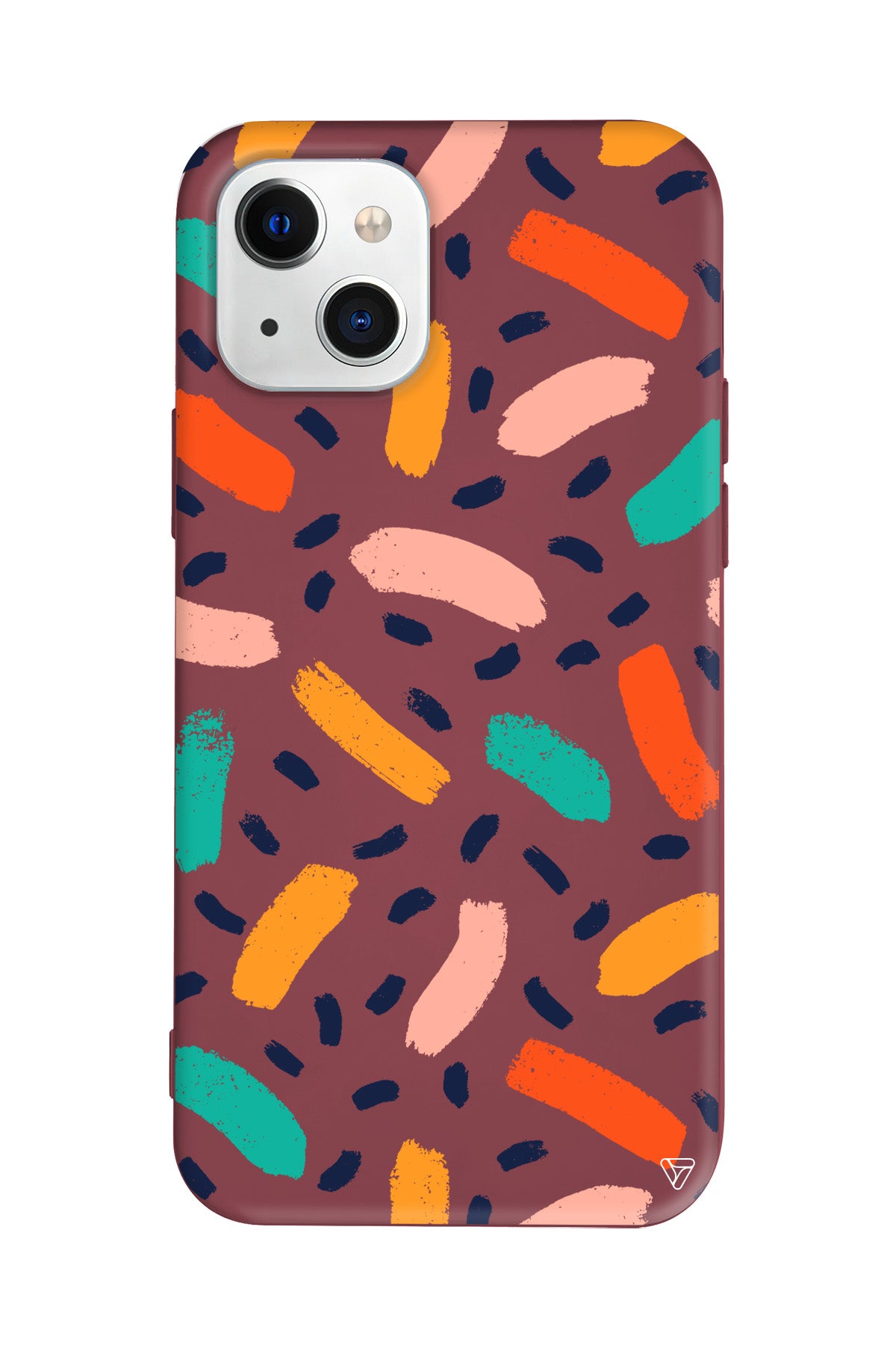 Renkli Şekiller Lansman Model İçi Kadife Silikon Telefon Kılıfı