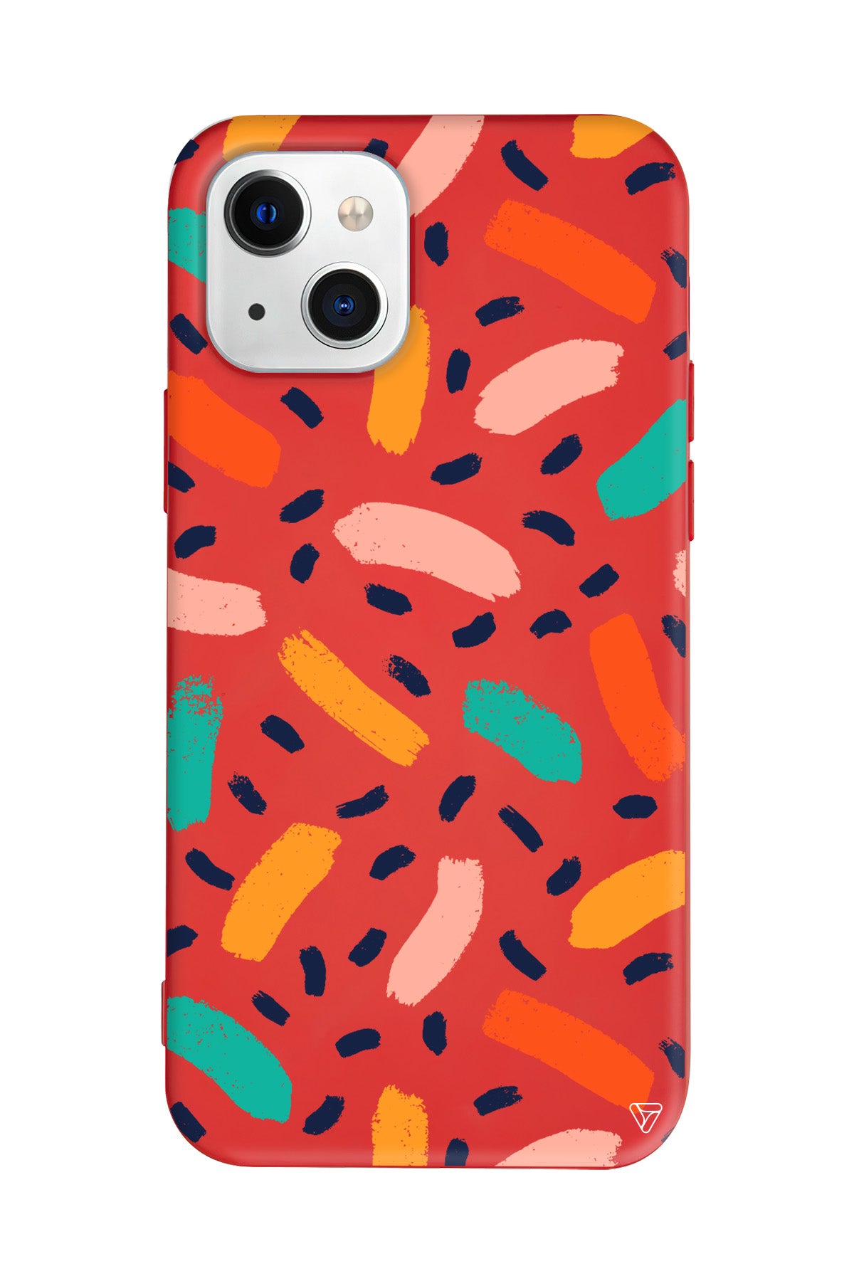 Renkli Şekiller Lansman Model İçi Kadife Silikon Telefon Kılıfı – Plus Serisine Özel