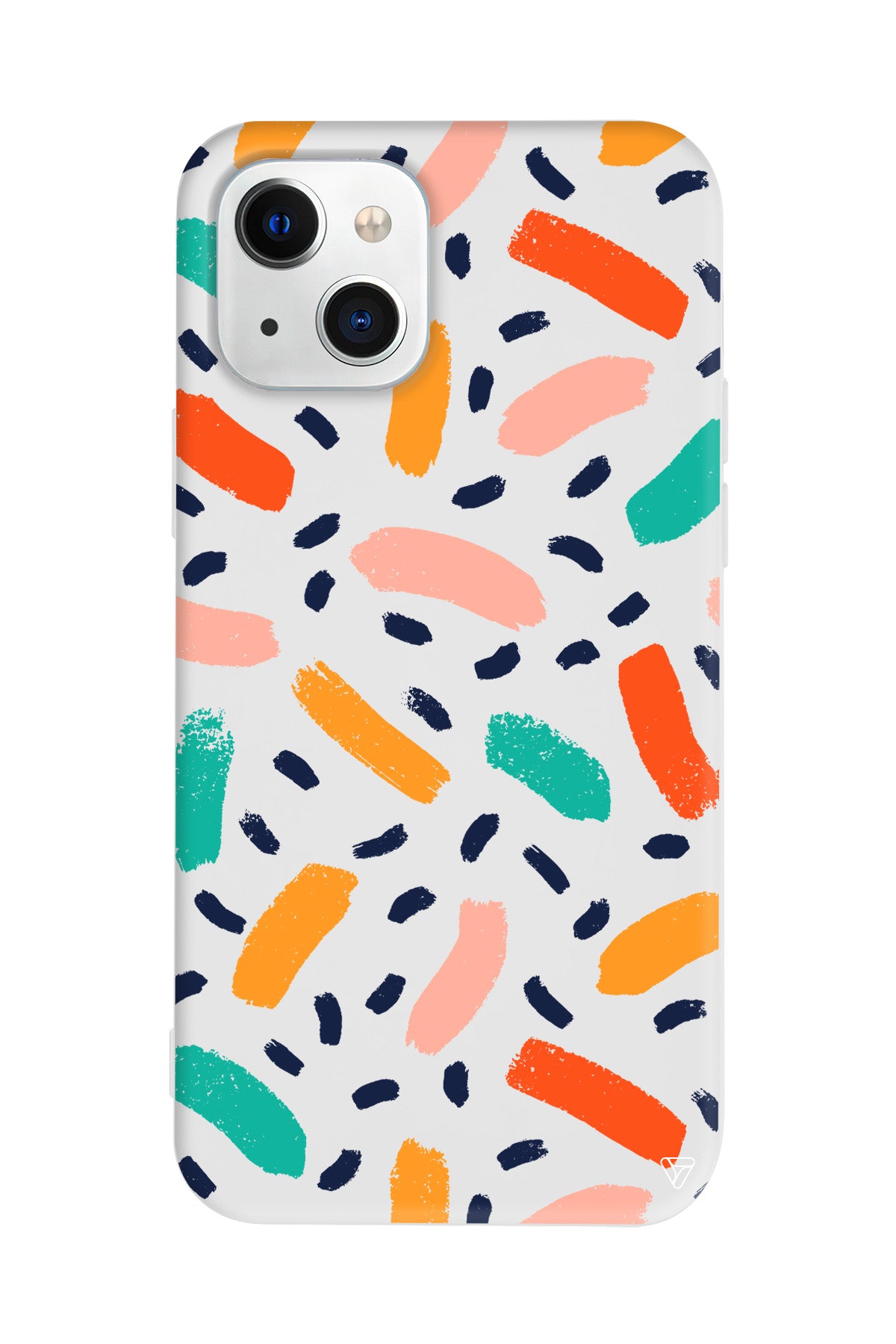 Renkli Şekiller Lansman Model İçi Kadife Silikon Telefon Kılıfı – Plus Serisine Özel