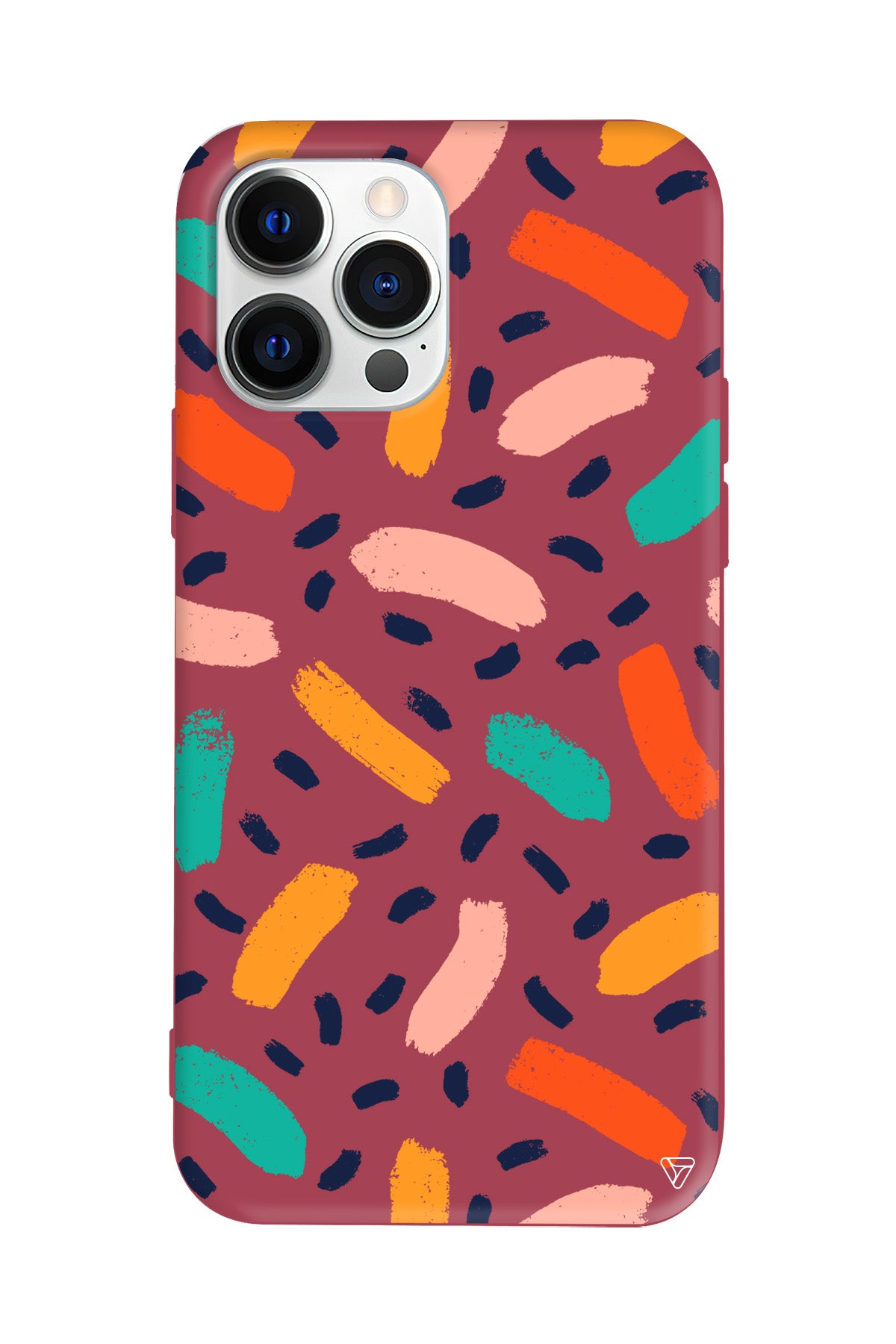 Renkli Şekiller Lansman Model İçi Kadife Silikon Telefon Kılıfı