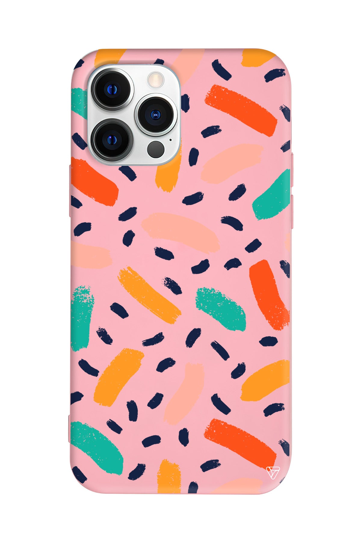 Renkli Şekiller Lansman Model İçi Kadife Silikon Telefon Kılıfı