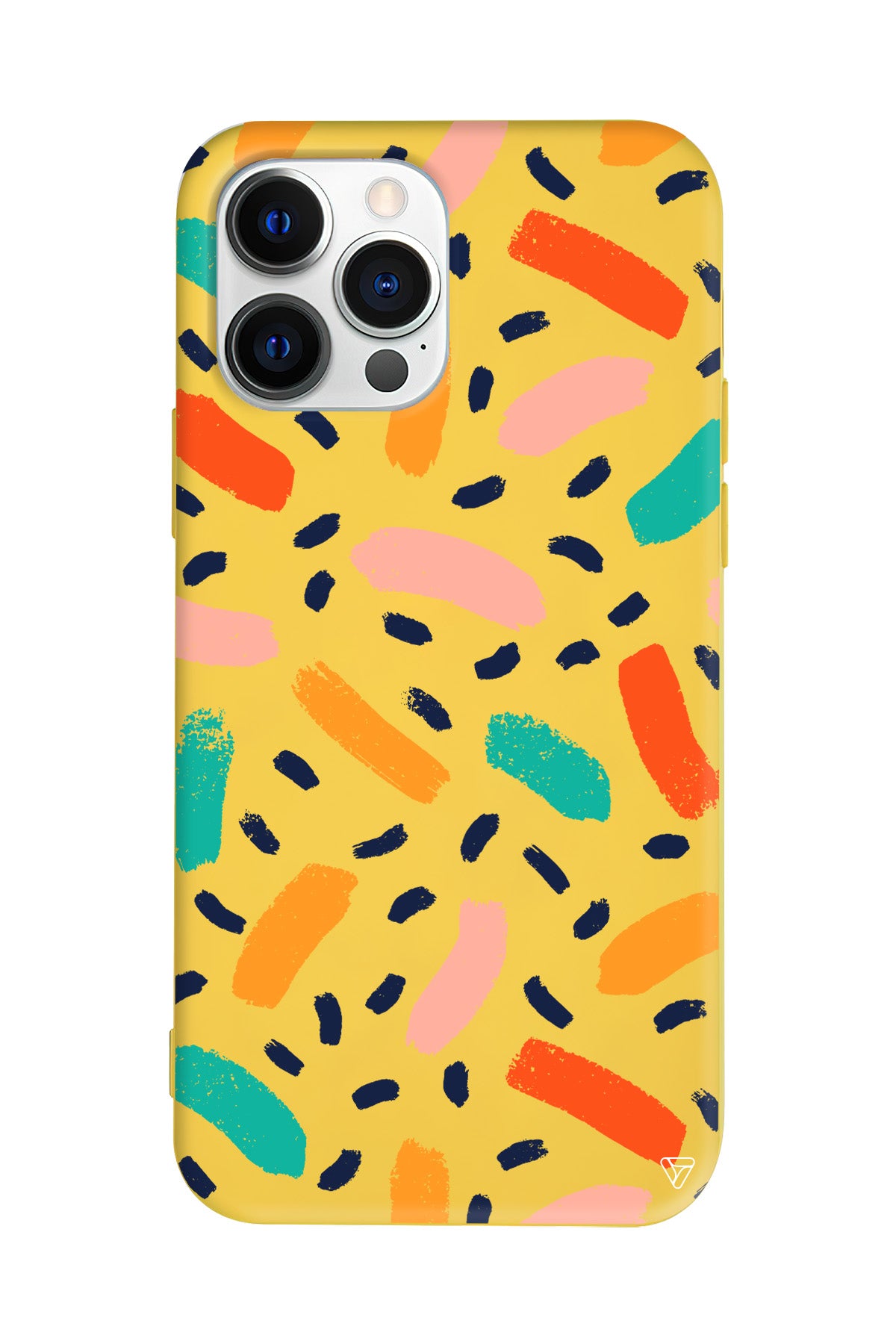 Renkli Şekiller Lansman Model İçi Kadife Silikon Telefon Kılıfı