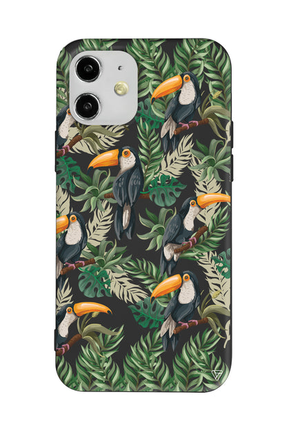 Tropik Kus Lansman Model İçi Kadife Silikon Telefon Kılıfı