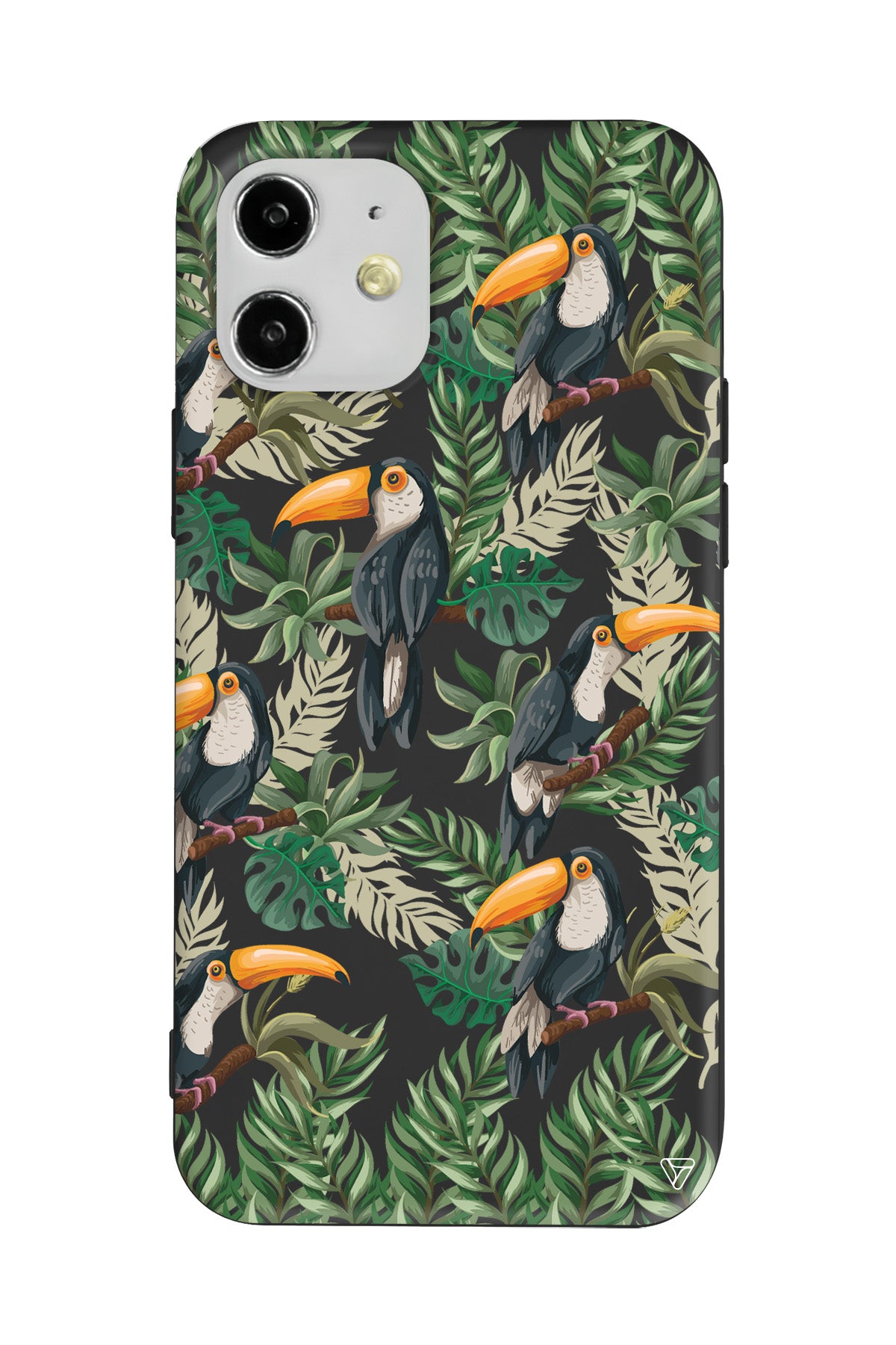 Tropik Kus Lansman Model İçi Kadife Silikon Telefon Kılıfı