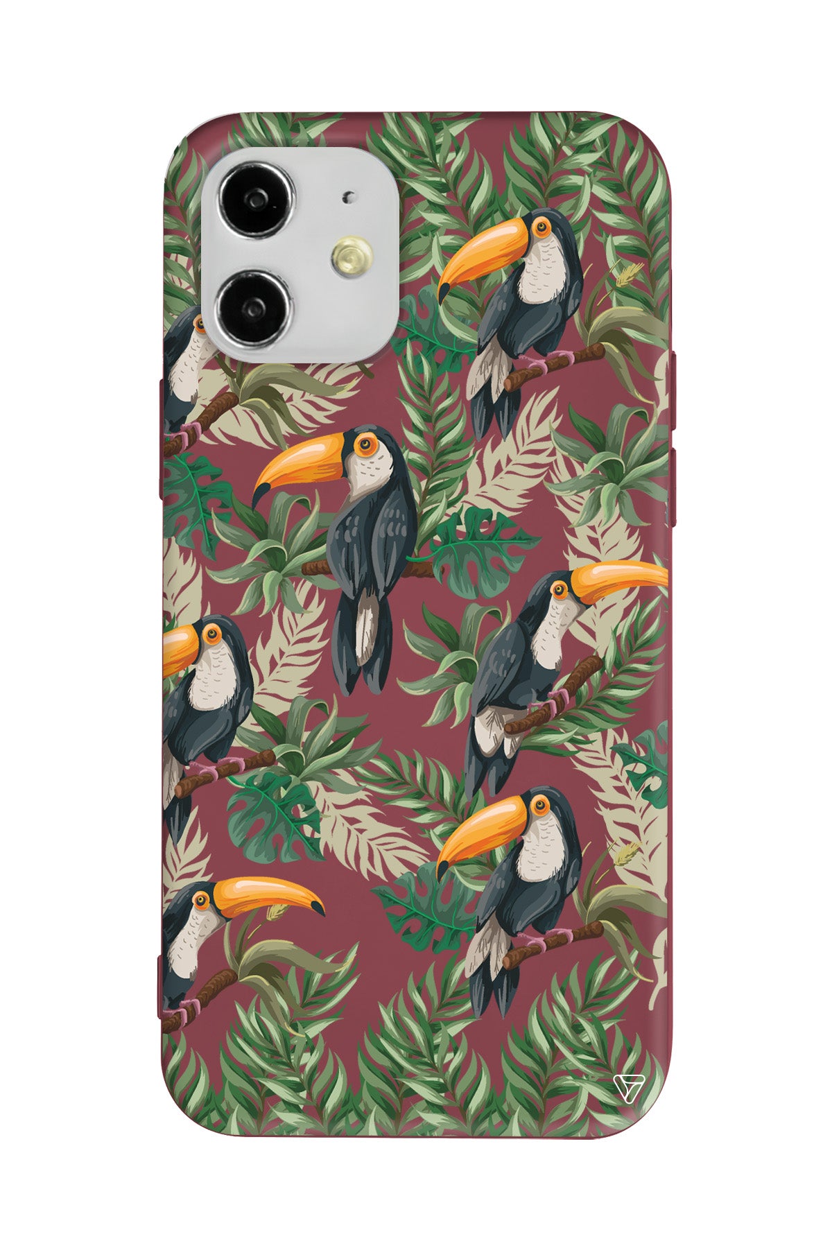 Tropik Kus Lansman Model İçi Kadife Silikon Telefon Kılıfı