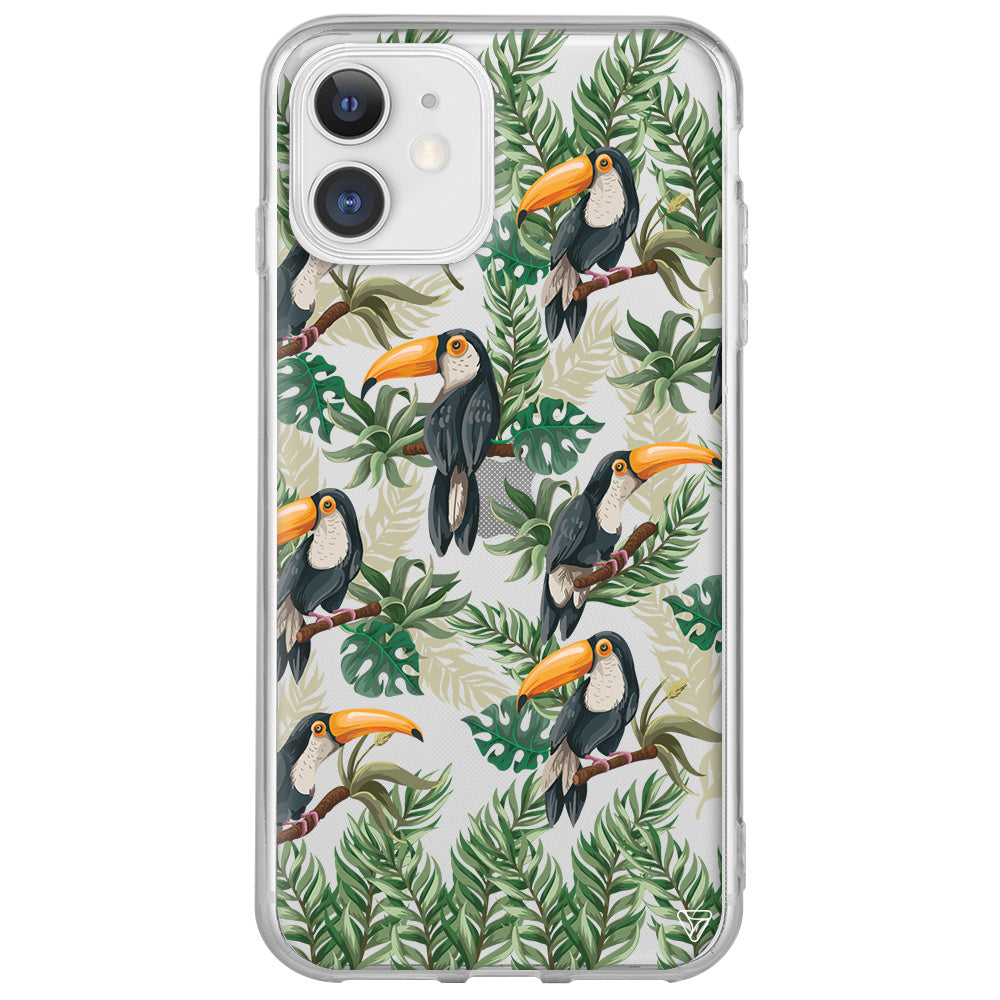 Tropik Kus Lansman Model İçi Kadife Silikon Telefon Kılıfı