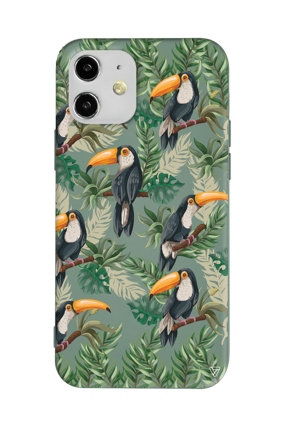 Tropik Kus Lansman Model İçi Kadife Silikon Telefon Kılıfı