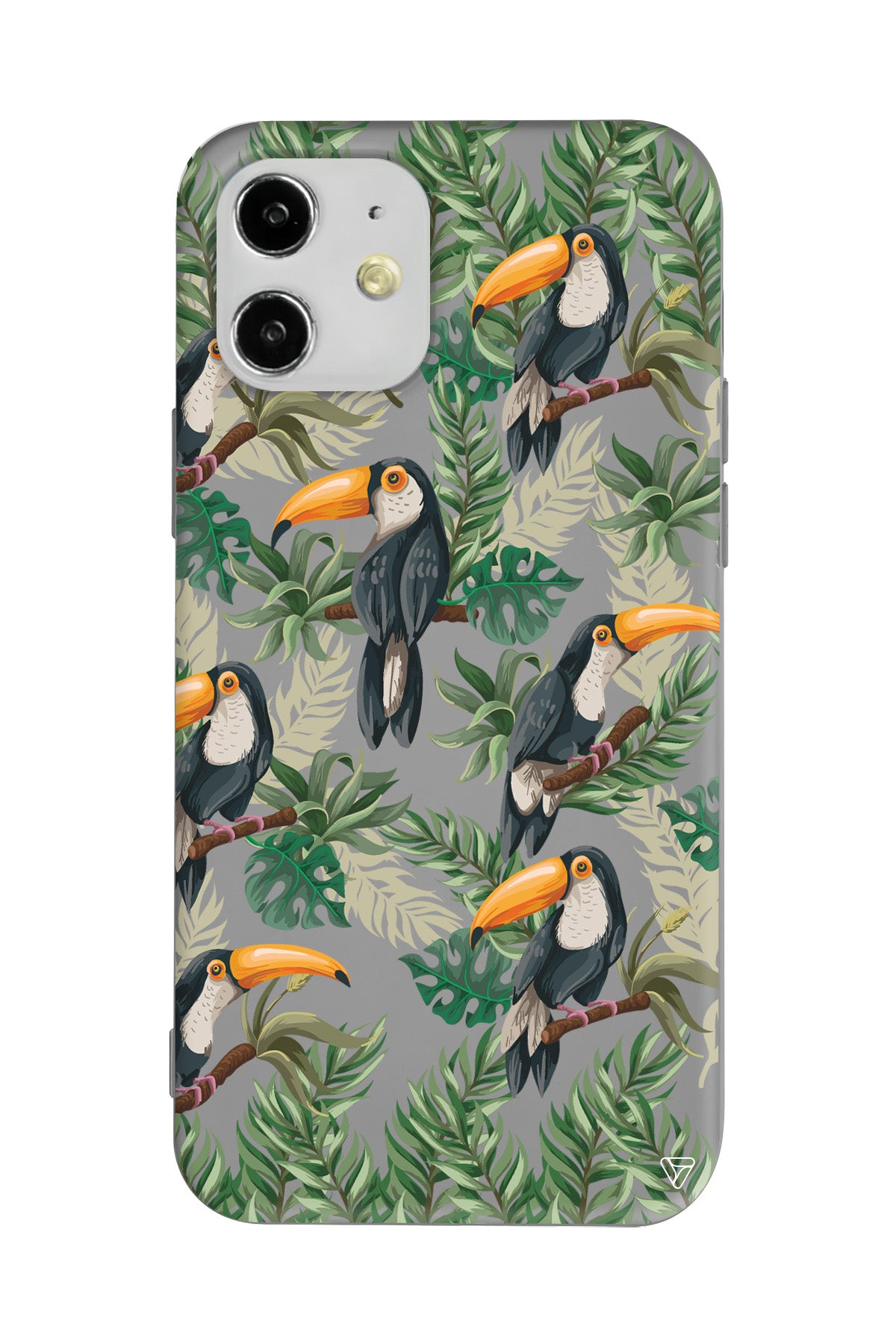 Tropik Kus Lansman Model İçi Kadife Silikon Telefon Kılıfı