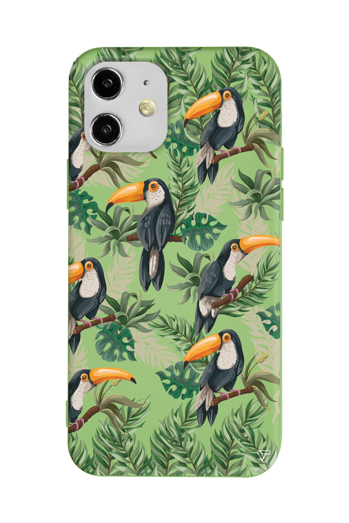 Tropik Kus Lansman Model İçi Kadife Silikon Telefon Kılıfı