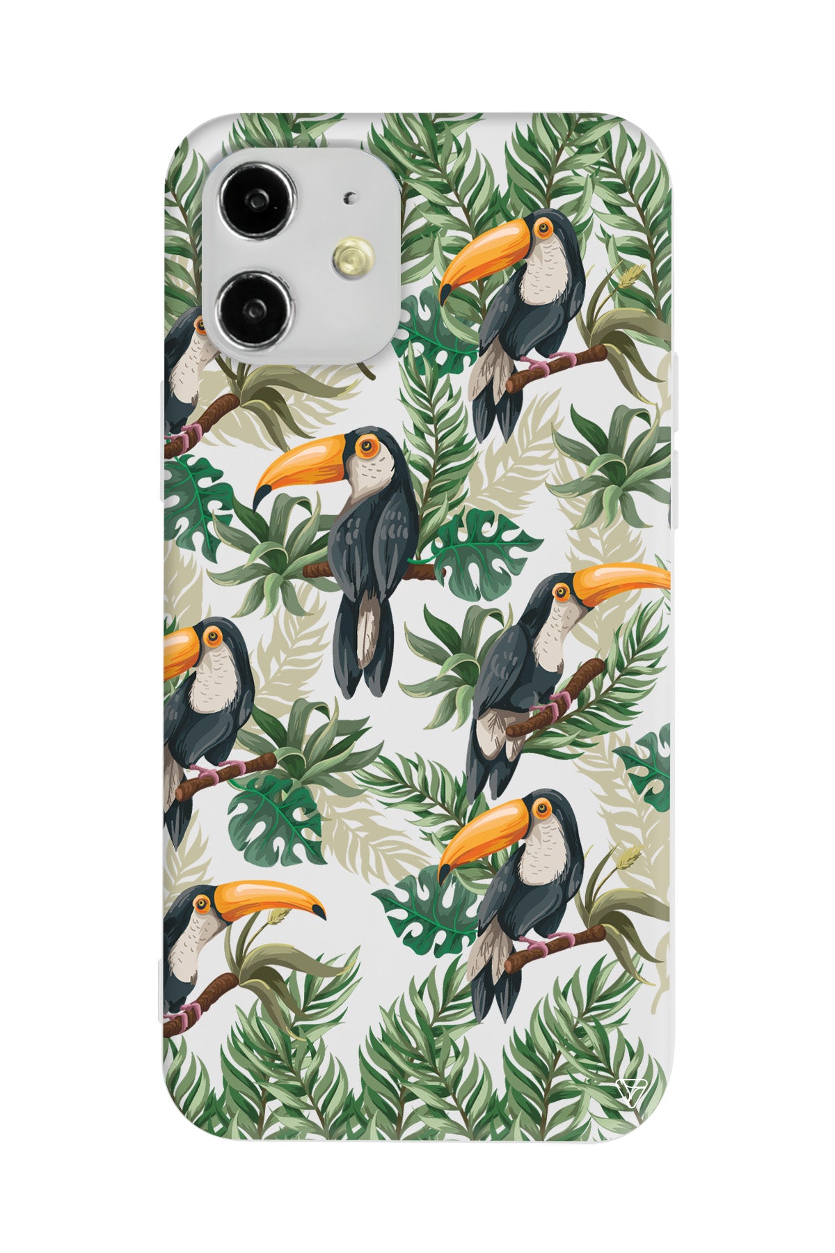 Tropik Kus Lansman Model İçi Kadife Silikon Telefon Kılıfı