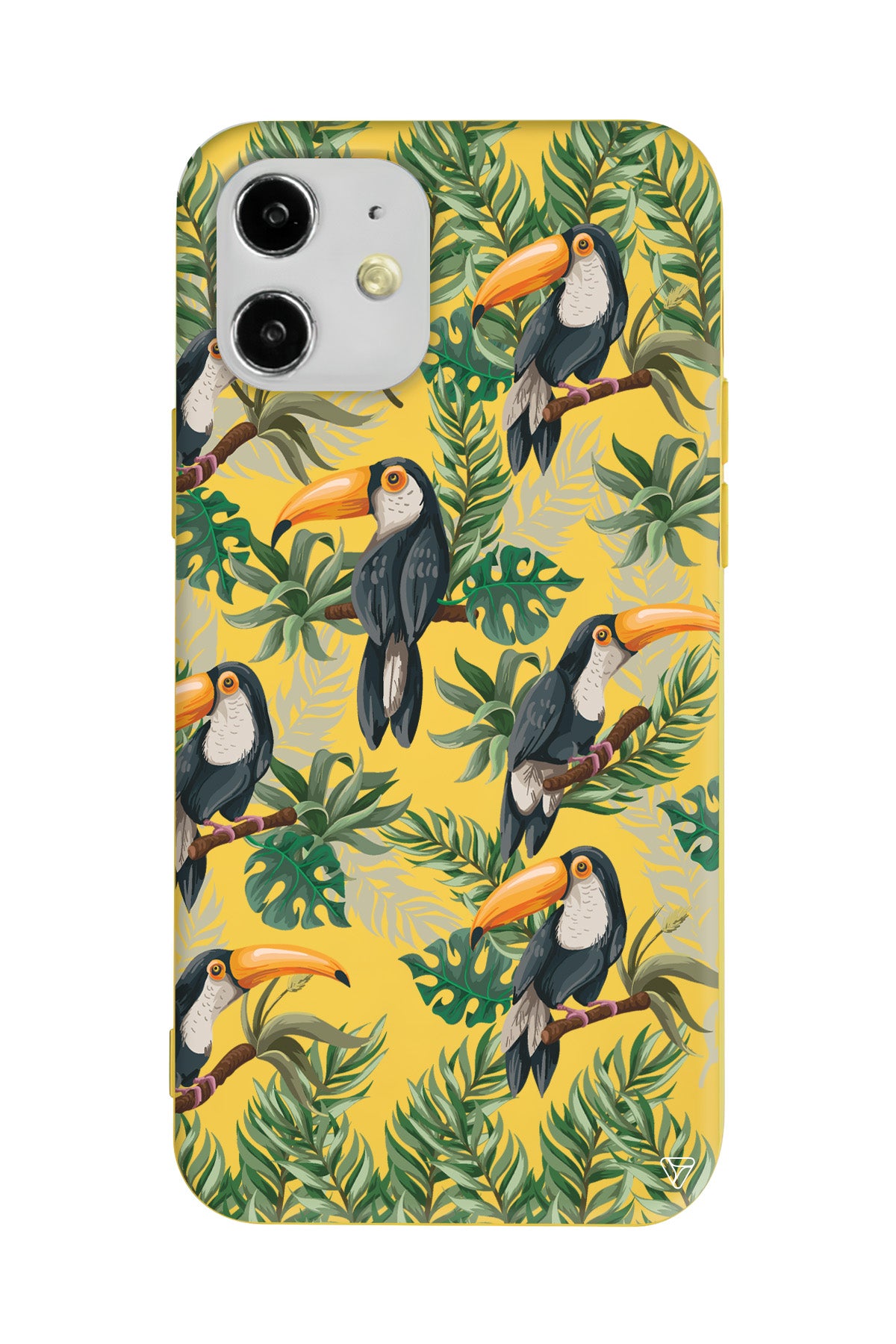 Tropik Kus Lansman Model İçi Kadife Silikon Telefon Kılıfı