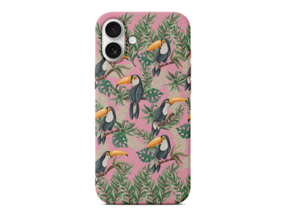 Tropik Kus Lansman Model İçi Kadife Silikon Telefon Kılıfı