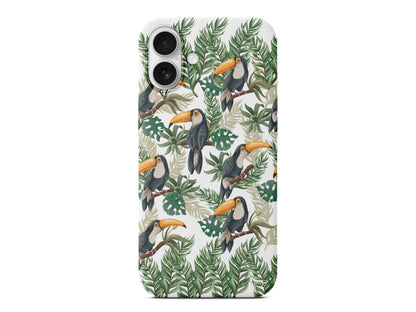 Tropik Kus Lansman Model İçi Kadife Silikon Telefon Kılıfı