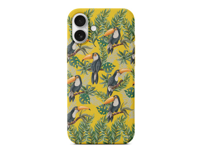 Tropik Kus Lansman Model İçi Kadife Silikon Telefon Kılıfı