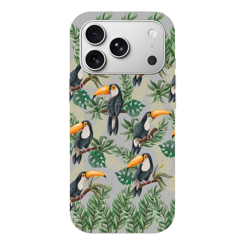 Tropik Kus Lansman Model İçi Kadife Silikon Telefon Kılıfı