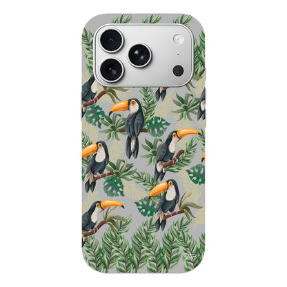 Tropik Kus Lansman Model İçi Kadife Silikon Telefon Kılıfı