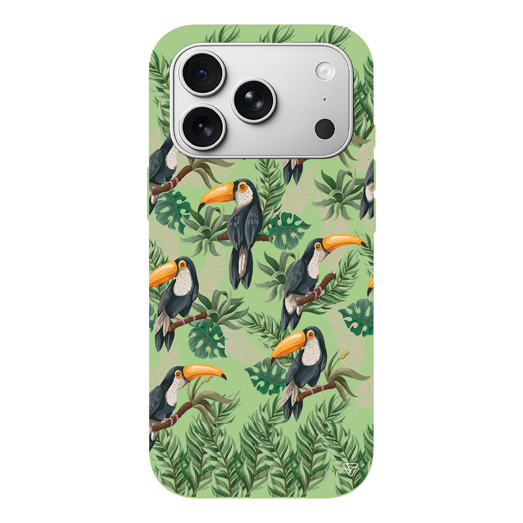 Tropik Kus Lansman Model İçi Kadife Silikon Telefon Kılıfı