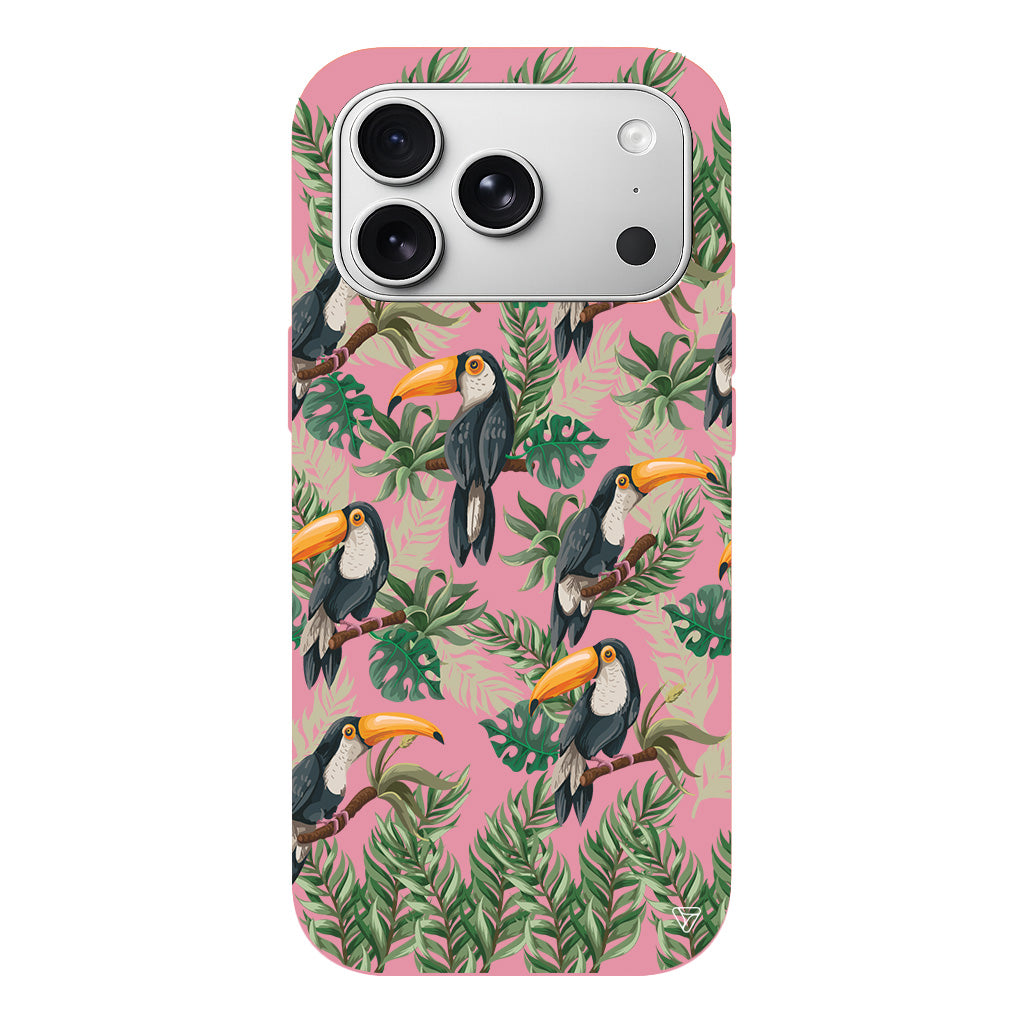 Tropik Kus Lansman Model İçi Kadife Silikon Telefon Kılıfı